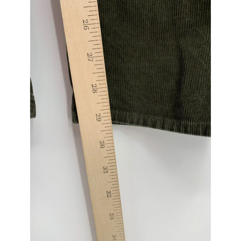 J Crew Corduroy Pants Mens 36x30 Green Corduroy Slim Fit Flex Fall Preppy